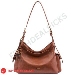 Faux Leather Hobo Bag with Tassel Charm Adjustable Crossbody Shoulder Purse